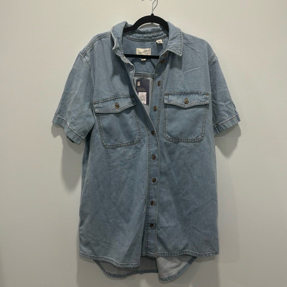 Universal Threads Denim mini button down dress size large NWOT but never worn